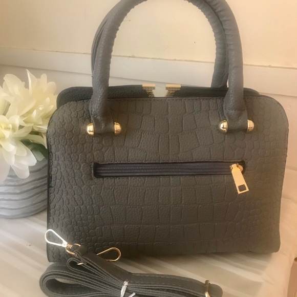 Croc style Gray Handbag - Picture 3 of 7